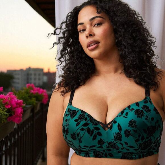 Torrid New Dream Wire-Free Push Up Back Smoothing Bra in Big Roses size 42DDD - Picture 3 of 3